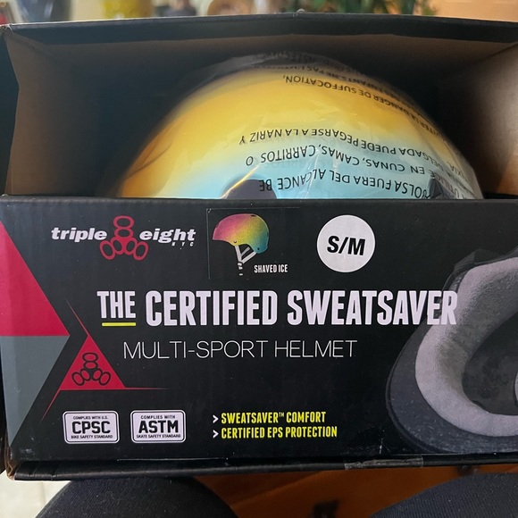 Multi-sport helmet. The certified sweatsaver by Triple Eight. New in box. - Picture 3 of 3
